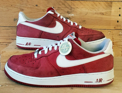 Nike Air Force 1 Low Suede Trainers UK10/US11/EU45 488298-620 Red/White