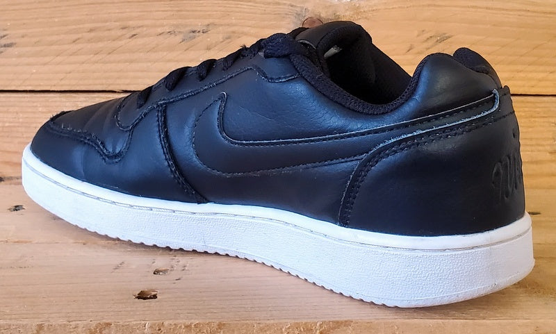 Nike Ebernon Low Leather Trainers UK6/US8.5/EU40 AQ1779-001 Black/White