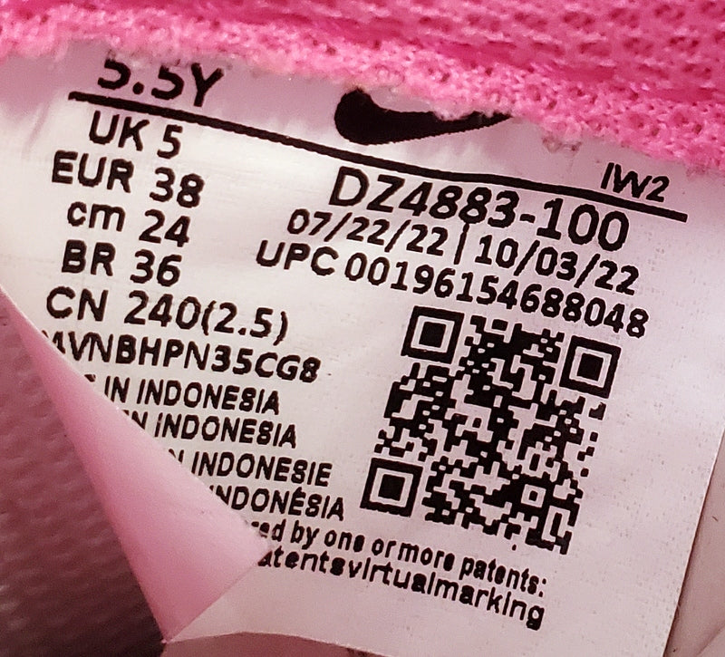 Nike Air Force 1 All Star Low Leather Trainers UK5/US5.5Y/EU38 DZ4883-100 White