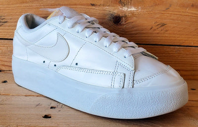 Nike Blazer Platform Low Leather Trainers UK4.5/US7/EU38 DJ0292-100 Triple White