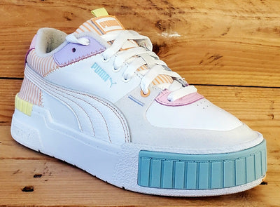 Puma Cali Sport Low Leather Trainers UK5/US7.5/EU38 382503-01 White/Orange