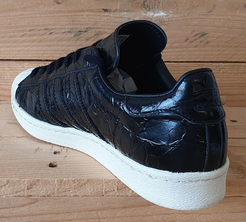 Adidas Superstar 80s Low Leather Trainers UK8 US9.5 EU42 BB2055 Core Black