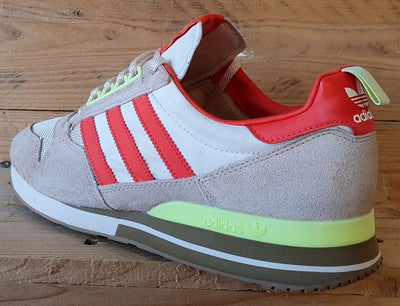 Adidas ZX 500 Jordan Suede/Textile Trainers UK9/US9.5/EU43 FU9247 Beige Orange