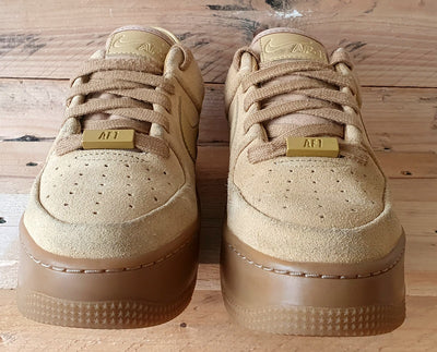 Nike Air Force 1 Sage Low Suede Trainers UK4/US6.5/EU37.5 CT3432-700 Club Gold
