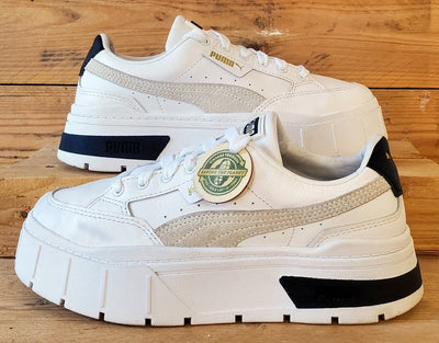 Puma Mayze Stack Low Leather Trainers UK4.5/US7/EU37.5 384363-01 White