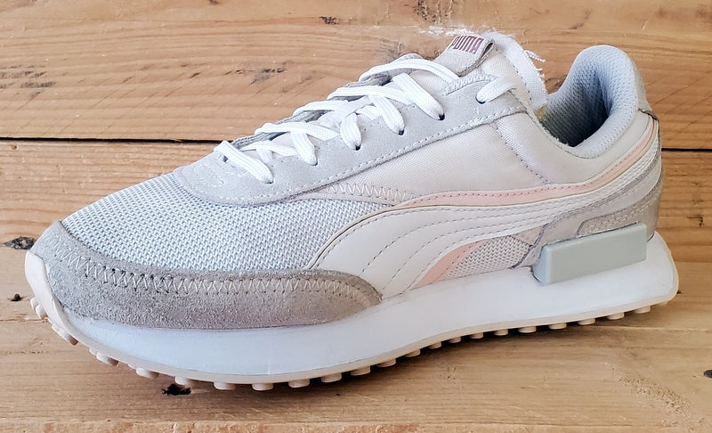 Puma Future Rider Low Textile Trainers UK5/US6C/EU38 383887-04 White/Grey/Pink
