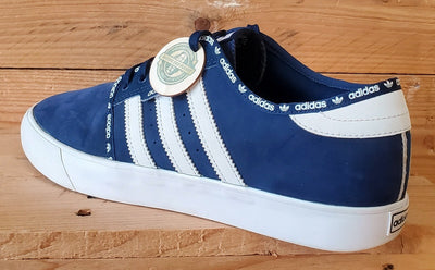 Adidas Seeley Low Suede Trainers UK9/US9.5/EU43 BB8459 Navy Blue/White