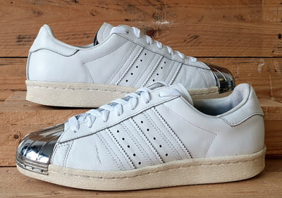 Adidas Superstar 80s Leather/Metal Trainers UK5.5/US6/EU38.5 AQ2368 White/Silver