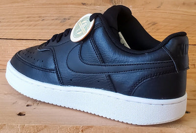 Nike Court Vision Low Leather Trainers UK5/US7.5/EU38.5 CD5434-002 Black/White