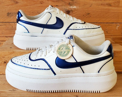 Nike Court Vision Alta Leather Trainers UK4/US6.5/EU37.5 DM0113-102 White/Blue