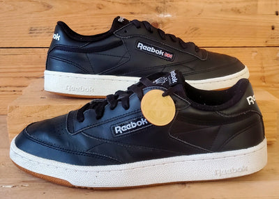 Reebok Club C 85 Low Leather Trainers UK9/US10/EU43 AR0458 Black/White/Gum