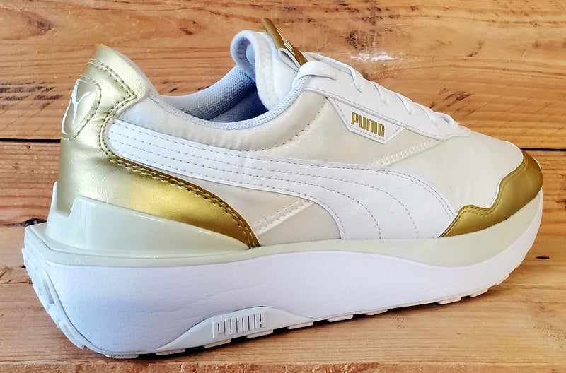 Puma Cruise Rider Low Textile Trainers UK6.5/US9/EU40 380500-01 White/Team Gold