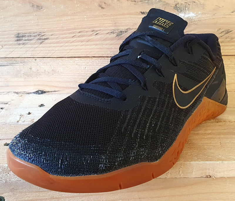 Nike Metcon 3 Low Textile Trainers UK10/US11/EU45 AH7106-070 Black X Gold/Gum