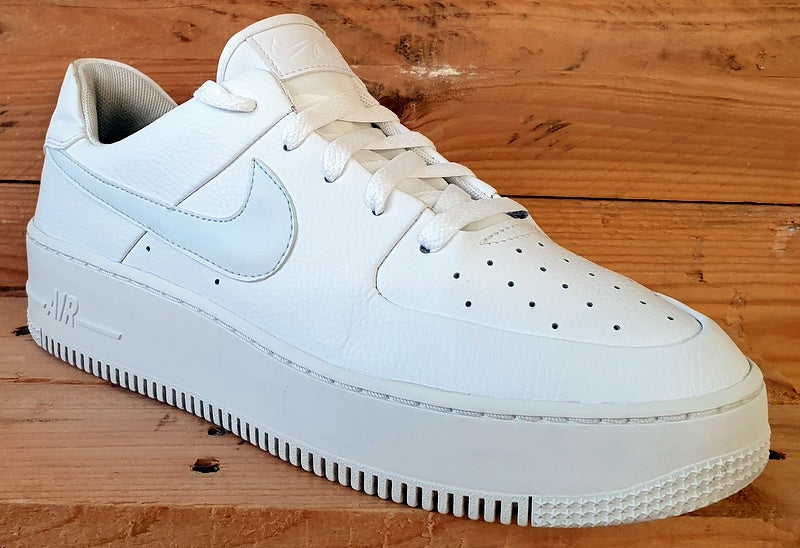 Nike Air Force 1 Sage Low Leather Trainers UK8.5/US11/EU43 AR5339-100 White/Blue