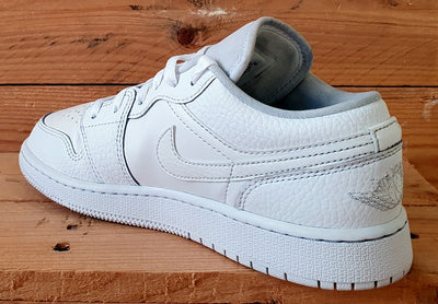 Nike Air Jordan 1 Low Leather Trainers UK4/US4.5Y/EU36.5 553560-130 Triple White