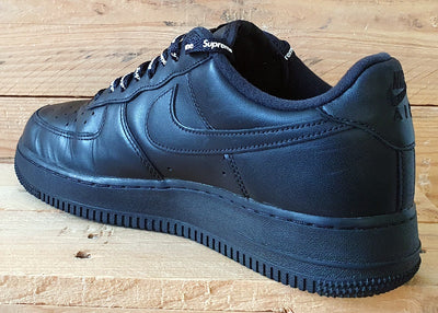 Nike Air Force 1 Low Supreme Leather Trainers UK7/US8/EU41 CU9225-001 Black