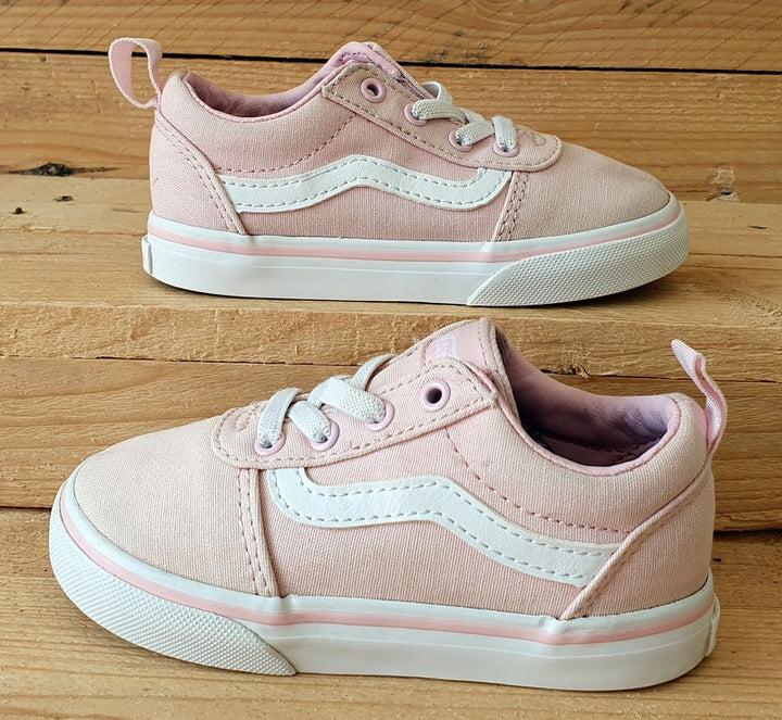 Vans Off The Wall Low Canvas Kids Trainers UK7 US7.5 EU24 721356 Light Pink VintageTrainers