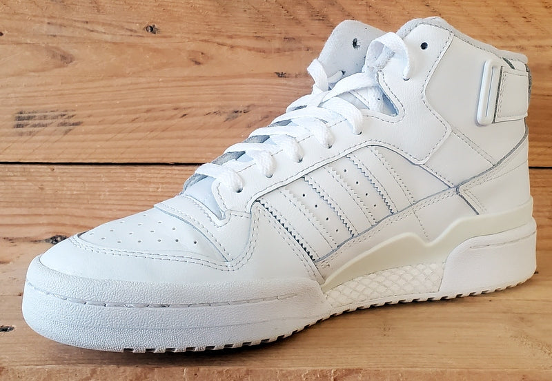 Adidas Forum Mid Leather Trainers UK7.5/US8/EU41 FY4975 Triple White