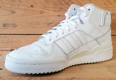 Adidas Forum Mid Leather Trainers UK7.5/US8/EU41 FY4975 Triple White