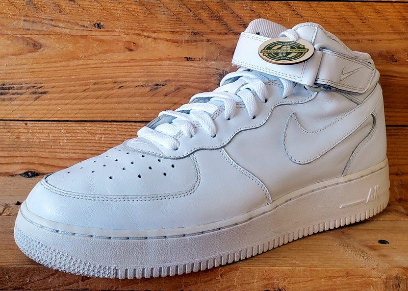 Nike Air Force 1 Mid Leather Trainers UK9.5/US10.5/E44.5 306352-113 Triple White