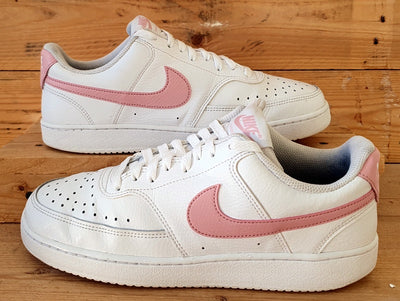 Nike Court Vision Low Leather Trainers UK7/US9.5/EU41 CD5434-110 White/Pink