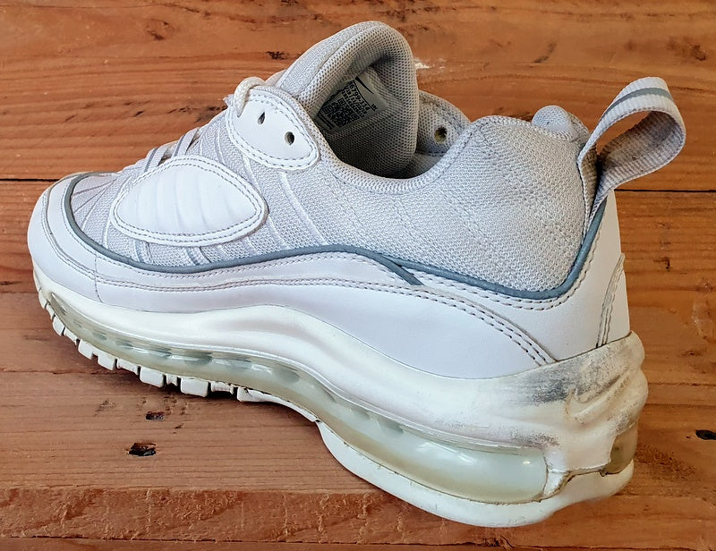 Nike Air Max 98 Leather/Textile Trainers UK5.5/US8/EU39 AH6799-114 Triple White