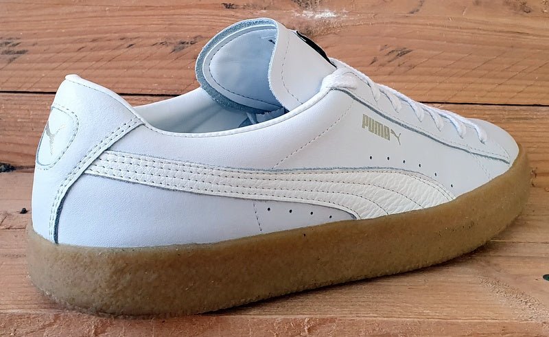 Puma Suede Crepe Leather Low Trainers UK9/US10/EU43 384245-01 White/Gum