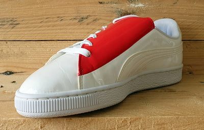Puma Basket Crush Patent Leather Trainers UK4.5/US7/EU37.5 369556 01 White/Red