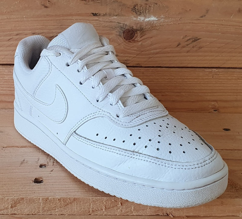 Nike Court Vision Low Leather Trainers UK4/US6.5/EU37.5 CD5434-100 Triple White