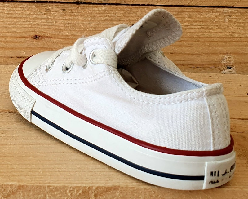 Converse All Star Low Canvas Kids Trainers UK7/US7/EU23 7J256 White/Red