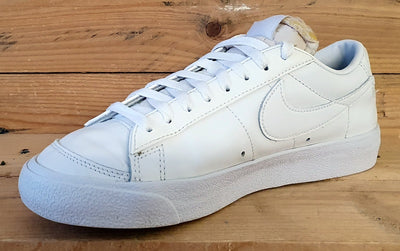 Nike Blazer Low 77 Leather Trainers UK6/US8.5/EU40 DC4769-100 Triple White