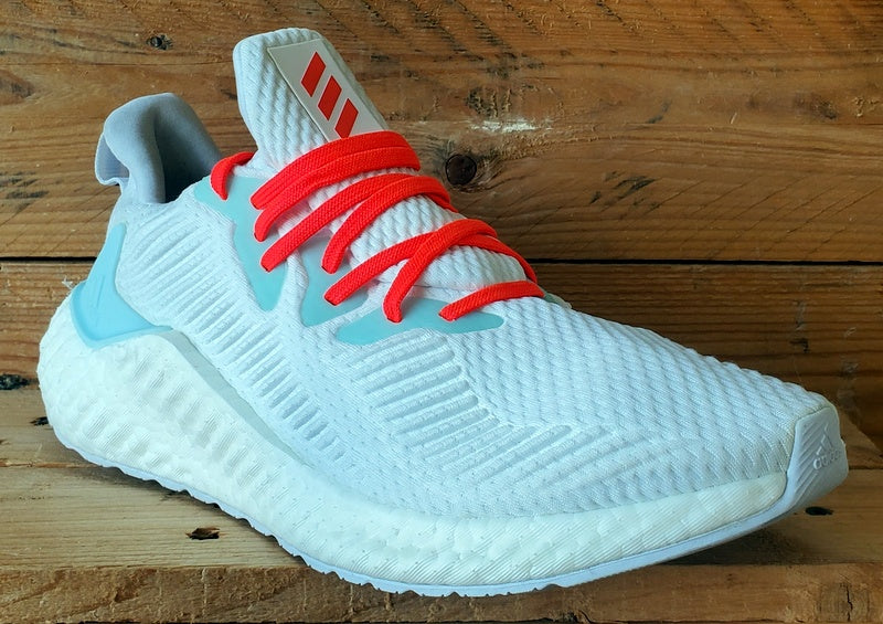 Adidas Alphaboost Low Primeknit Trainers UK8.5/US9/EU42.5 EG1441 White/Solor Red