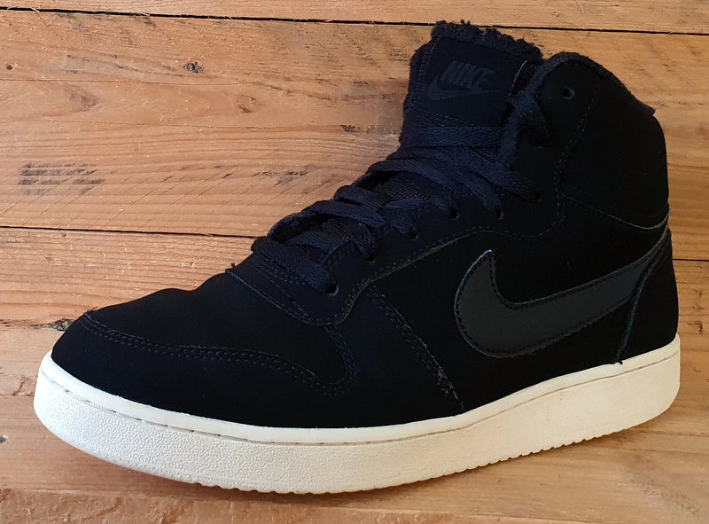 Nike Ebernon Mid SE Suede Trainers UK8.5/US9.5/EU43 AQ8125-001 Black Sail