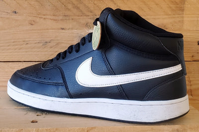 Nike Court Vision Mid Leather Trainers UK9/US10/EU44 DN3577-001 Black/White