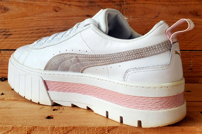 Puma Mayze Platform Low Leather Trainers UK7/US9.5/EU40.5 381983-08 White
