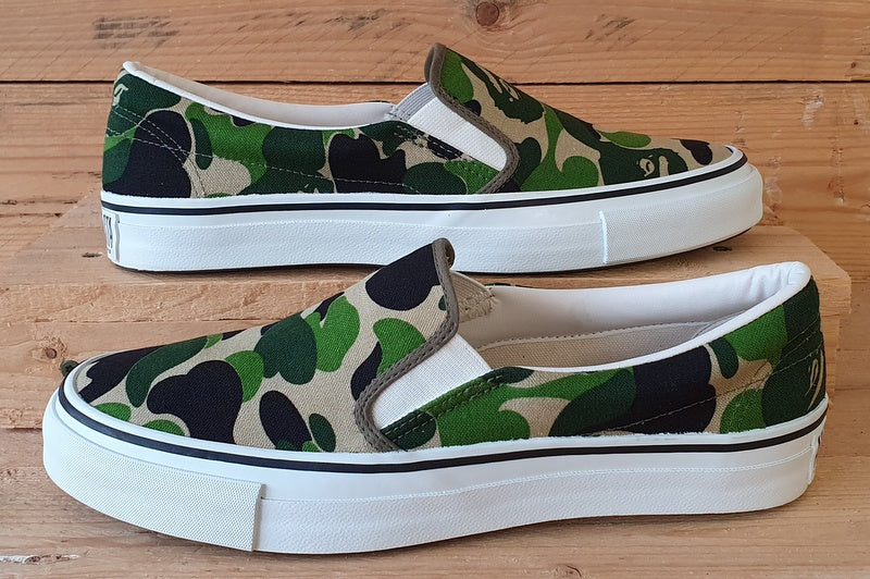 A Bathing Ape Slip-On Low Canvas Trainers UK7/US8/EU41 Camouflage/White 