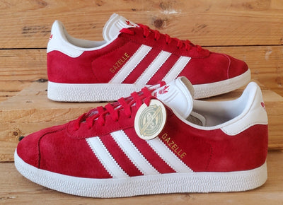 Adidas Gazelle Low Suede Trainers UK6/US6.5/EU39 S76228 Red/White