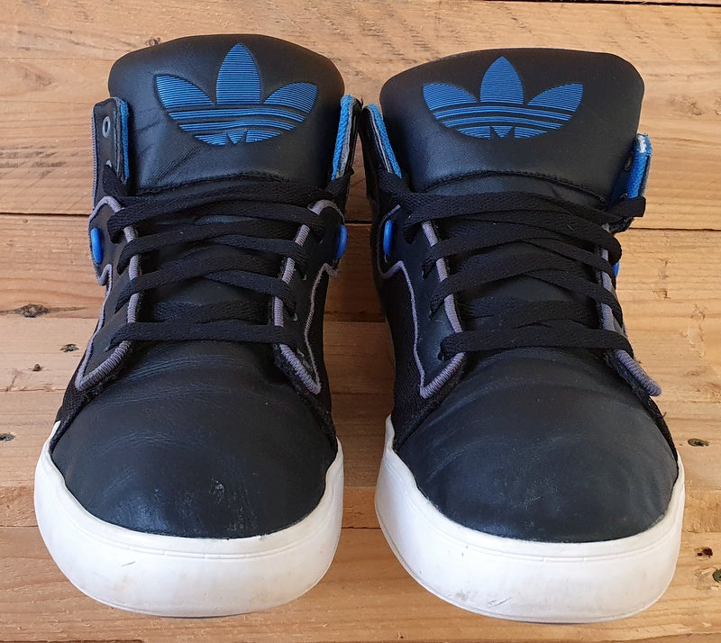 Adidas Attitude Vulc West Mid Leather Trainers UK9/US9.5/EU43 G64293 Black/Blue