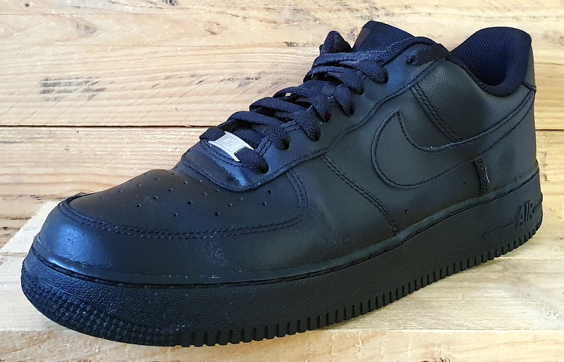 Nike Air Force 1 07' Low Leather Trainers UK11/US12/EU46 315122-001 Triple Black