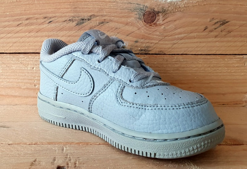 Nike Air Force 1 Low Leather Kids Trainers UK7.5/US8C/E25 AQ3628-002 Triple Grey