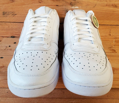 Nike Court Vision Low Leather Trainers UK11/US12/EU46 CD5463-100 Triple White
