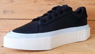 Adidas Hypersleek Low Leather Trainers UK6/US7.5/EU39 EE8275 Black/White