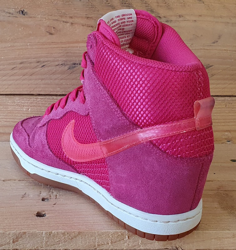 Nike Dunk Sky Hi Textile/Suede Trainers UK3/US5.5/EU36 579763-600 Pink