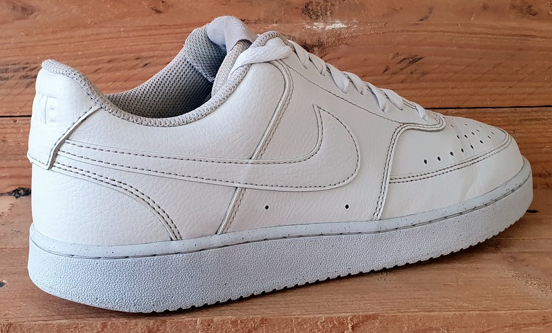 Nike Court Vision Low Leather Trainers UK9/US10/EU44 DH2987-100 Triple White