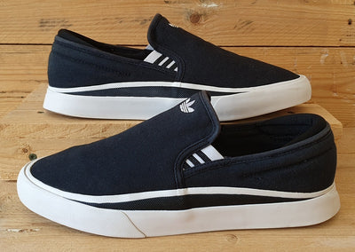 Adidas Sabalo Slip On Low Canvas Trainers UK9/US9.5/EU43 EE6130 Blacl/White