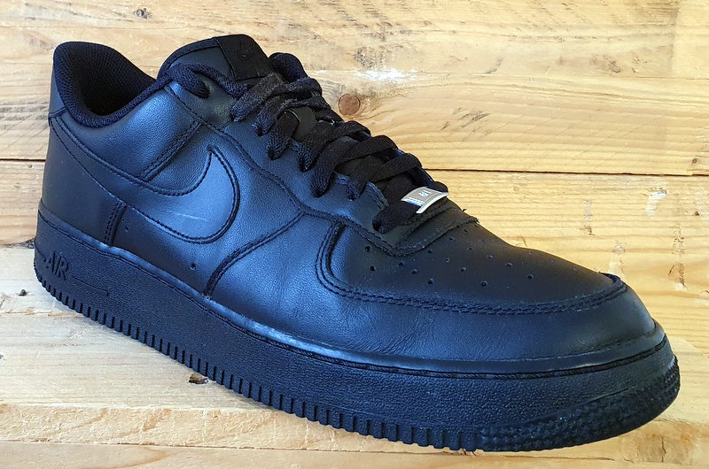 Nike Air Force 1 07' Low Leather Trainers UK11/US12/EU46 315122-001 Triple Black