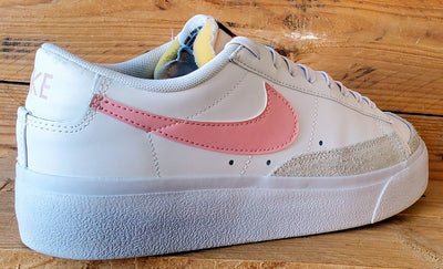 Nike Blazer Platform Low Leather Trainers UK7/US9.5/EU41 DJ0292-103 White/Pink