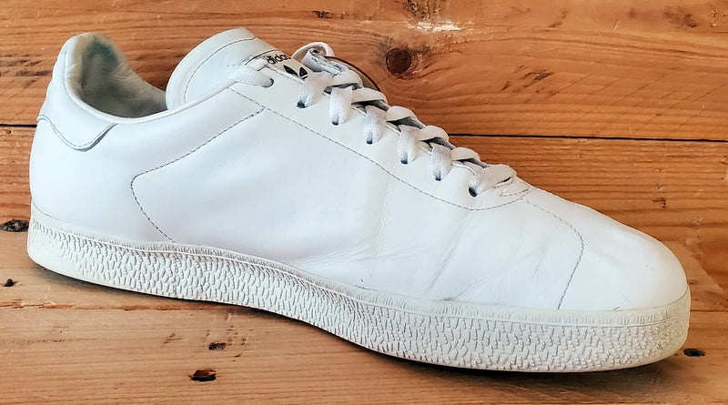 Adidas Gazelle Low Leather Trainers UK10/US10.5/Eu44.5 018113 Triple White