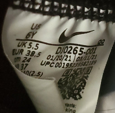 Nike Blazer 77 Playful Fonts Leather Trainers UK5.5/US6Y/EU38.5 DJ0265-001 Black