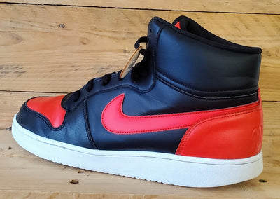 Nike Ebernon Mid Leather Trainers UK10/US11/EU45 AQ1773-005 Black/Red/White